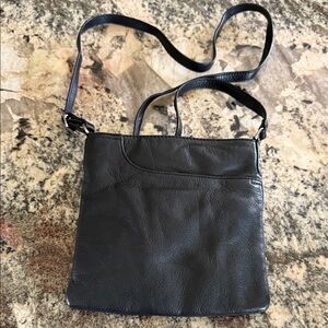 MARGOT Black Pebble Soft Leather Crossbody Bag Purse